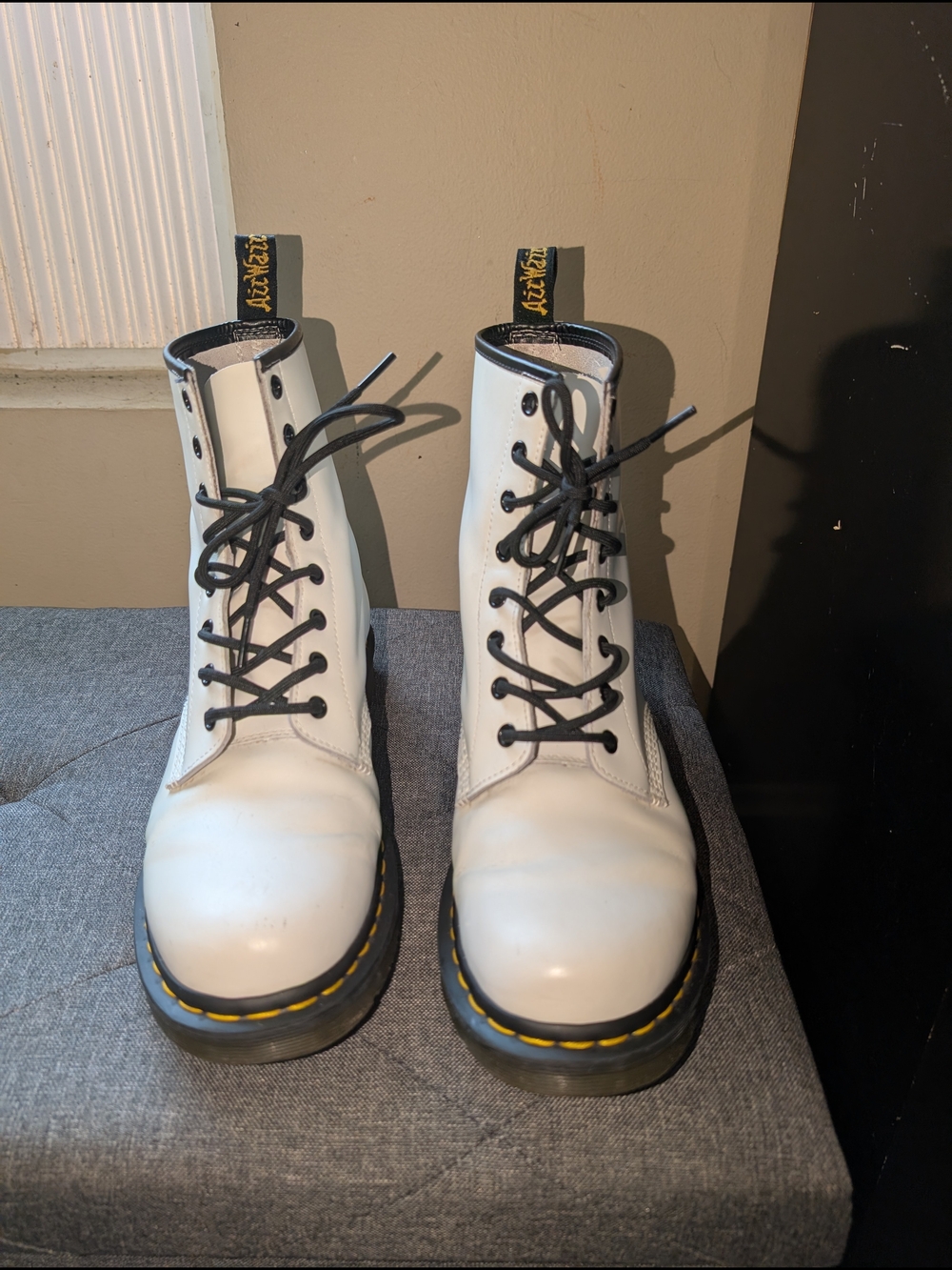 Dr. Martens 1460 White Smooth Leather Lace Up Boots US Women 11 UK 9 EU 43